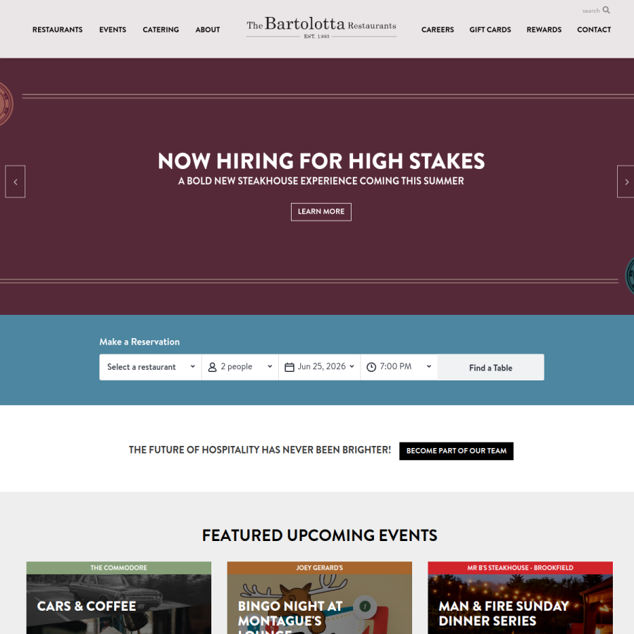 bartolottas.com homepage screenshot