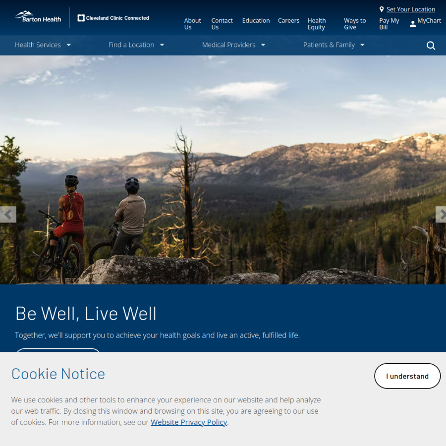 bartonhealth.org homepage screenshot
