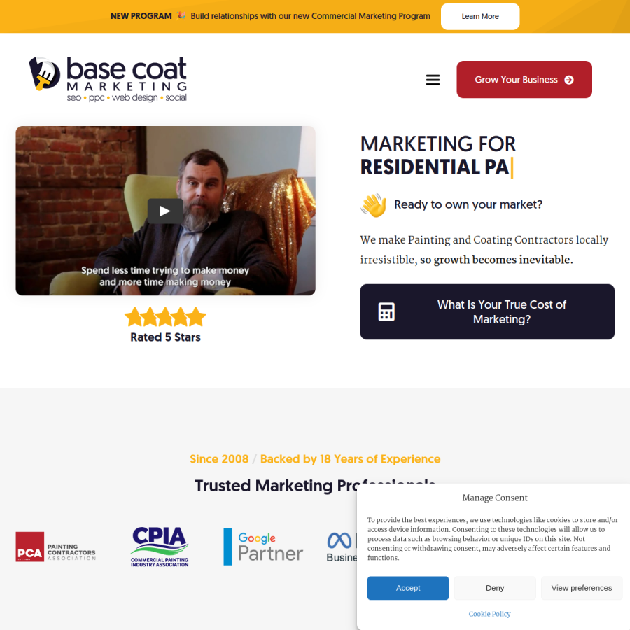 basecoatmarketing.com homepage screenshot