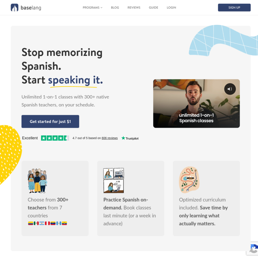 baselang.com homepage screenshot