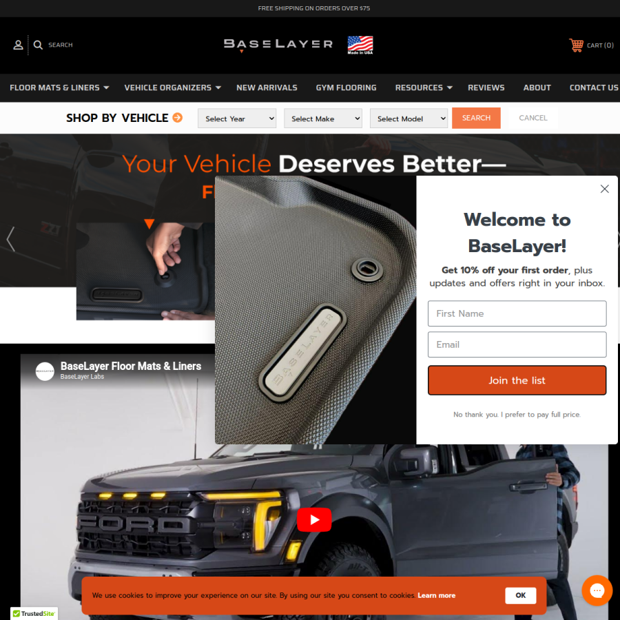 baselayerlabs.com homepage screenshot