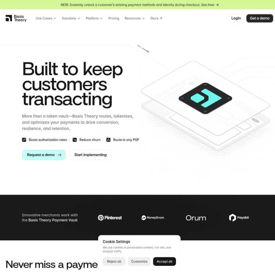basistheory.com homepage screenshot