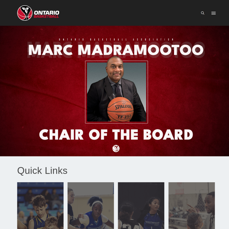 basketball.on.ca homepage screenshot