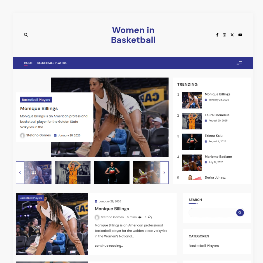 basketballbabes.com homepage screenshot