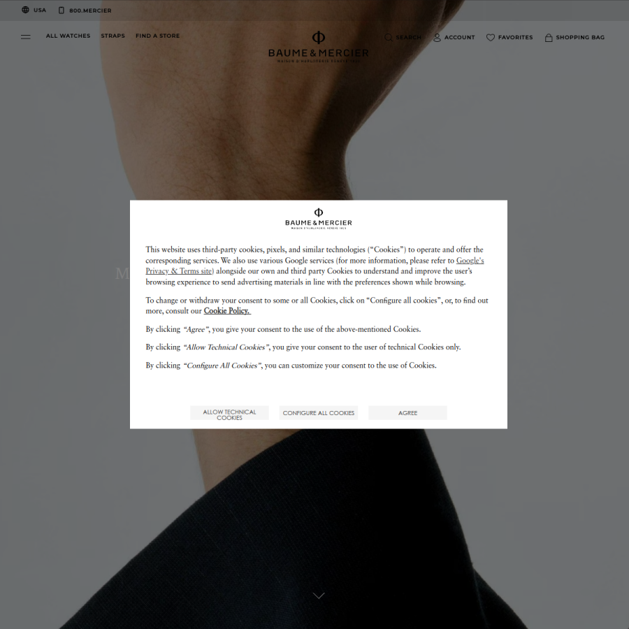 baume-et-mercier.com homepage screenshot