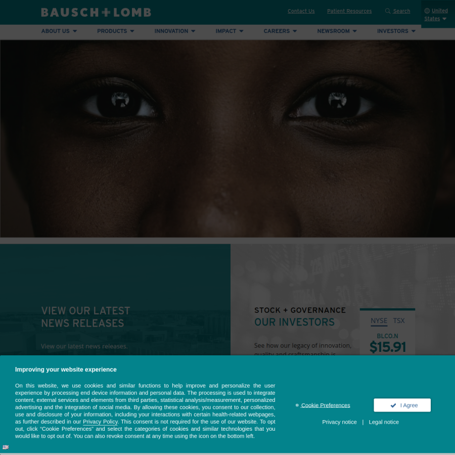bausch.com homepage screenshot