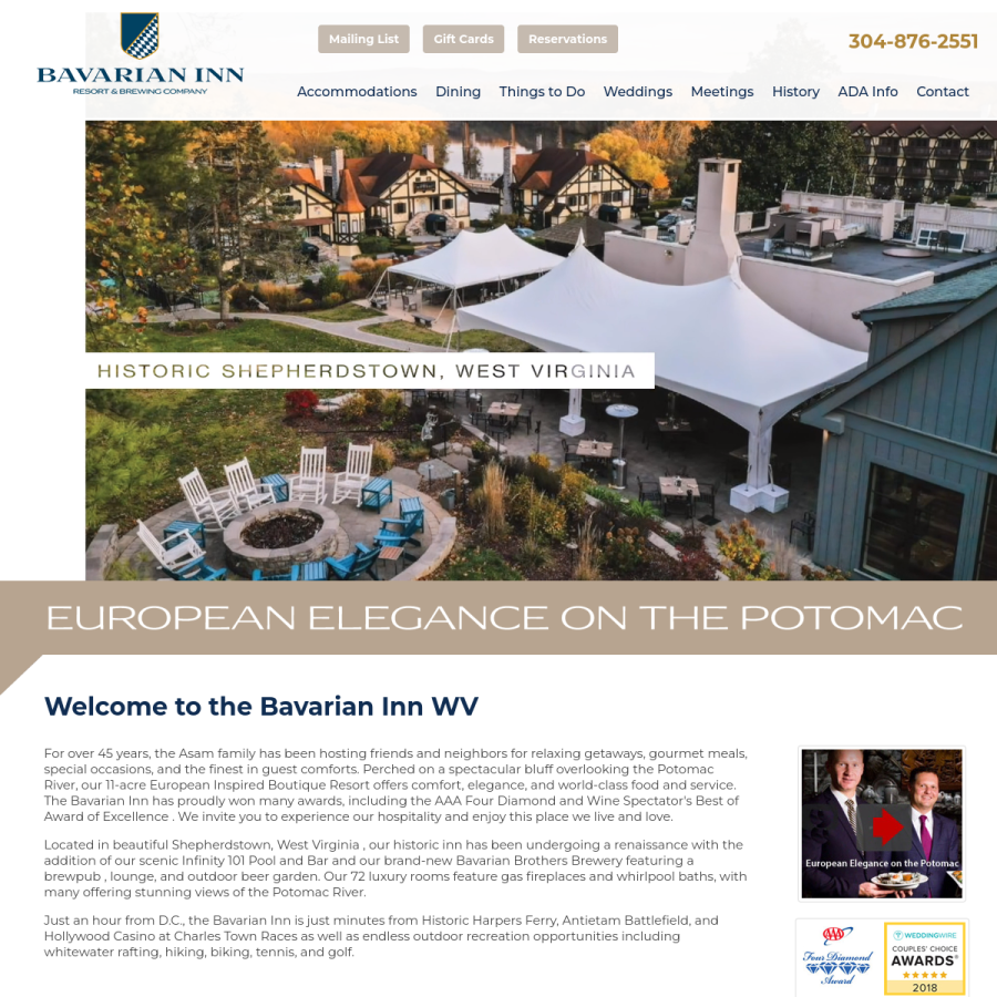 bavarianinnwv.com homepage screenshot