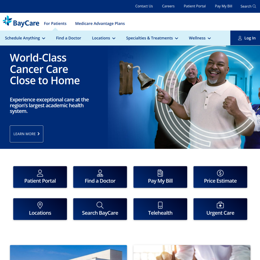 baycare.org homepage screenshot