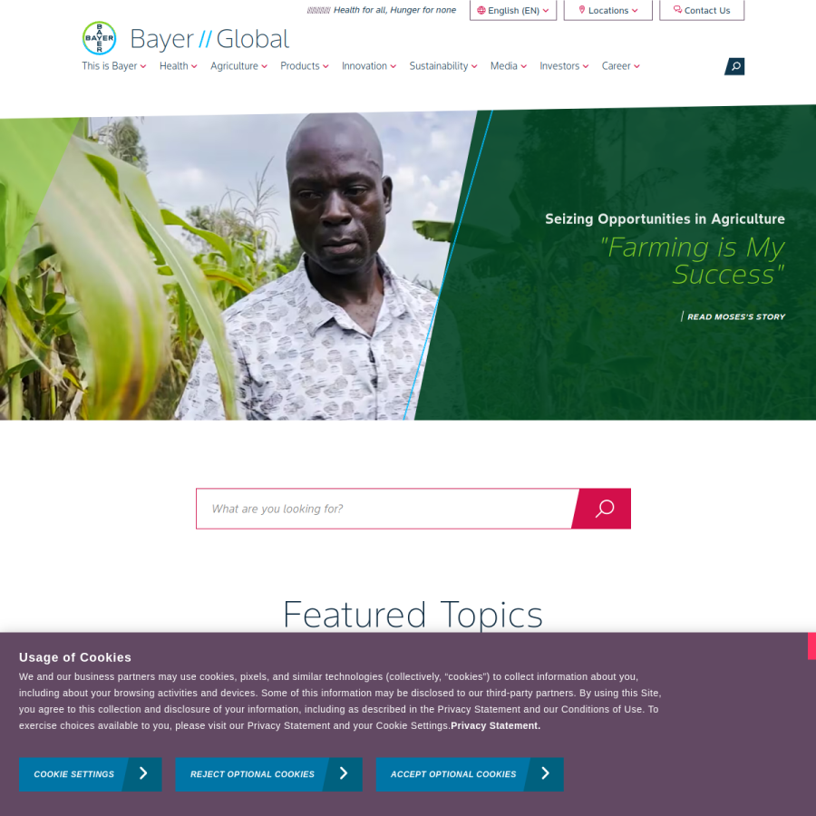 bayer.com homepage screenshot