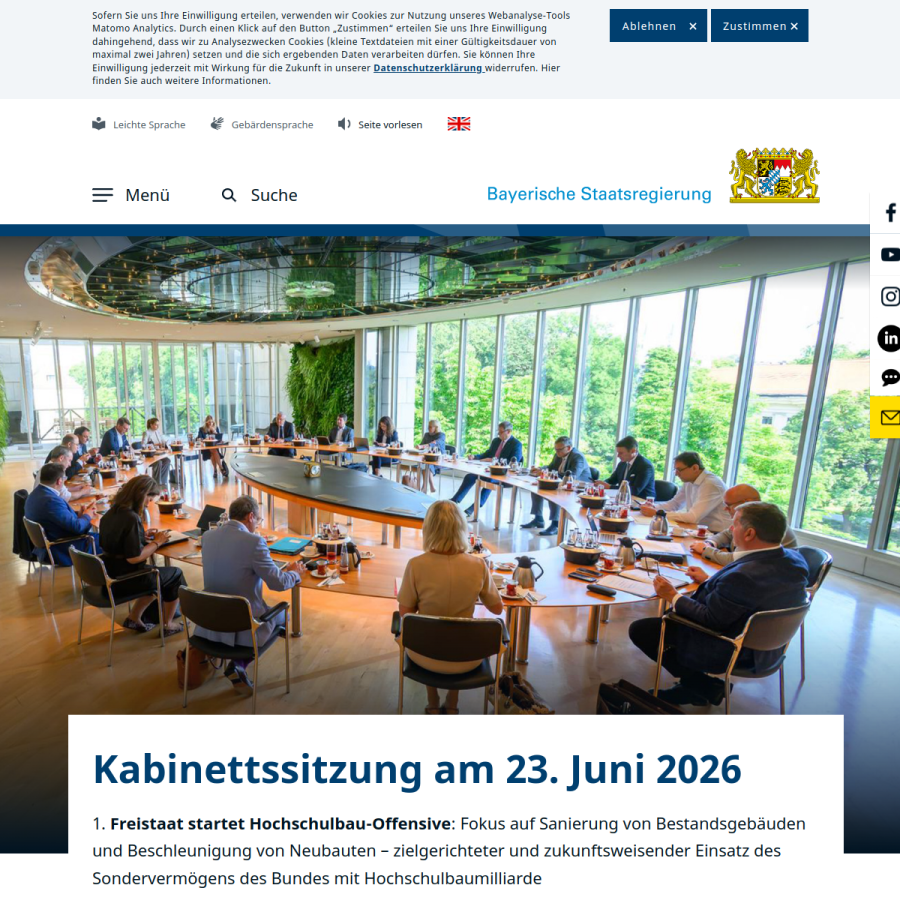 bayern.de homepage screenshot