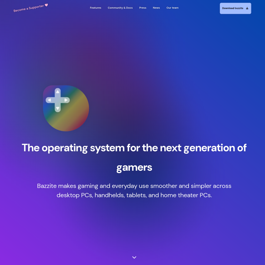 bazzite.gg homepage screenshot
