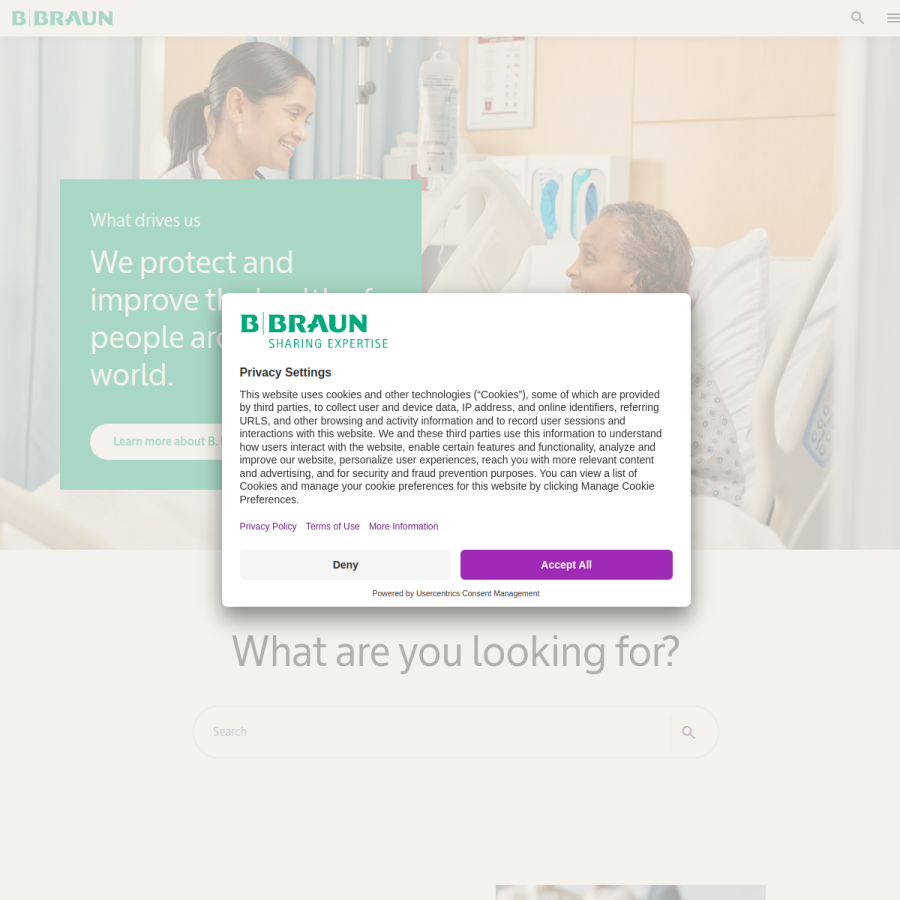 bbraunusa.com homepage screenshot