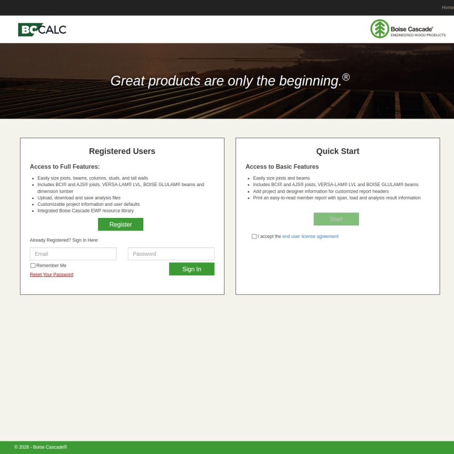 bccalc.com homepage screenshot