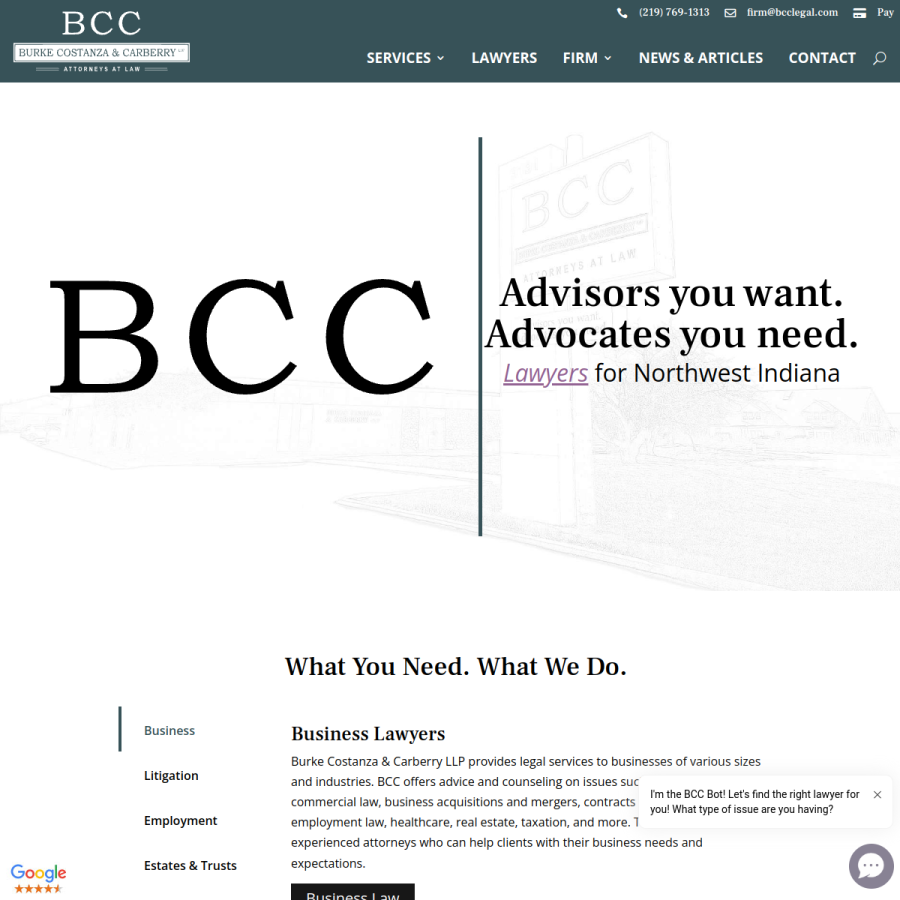 bcclegal.com homepage screenshot