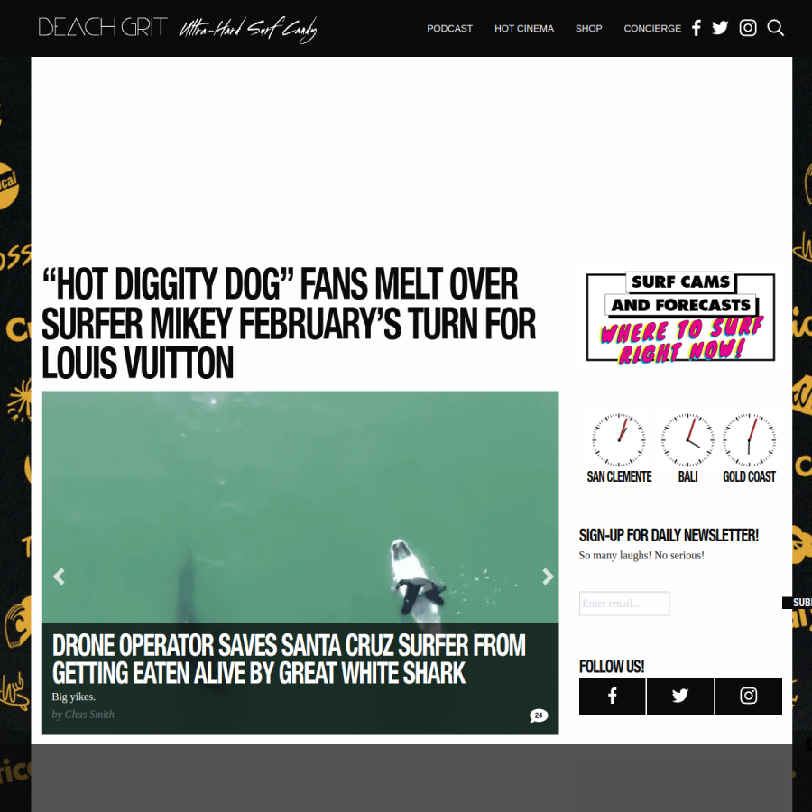 beachgrit.com homepage screenshot