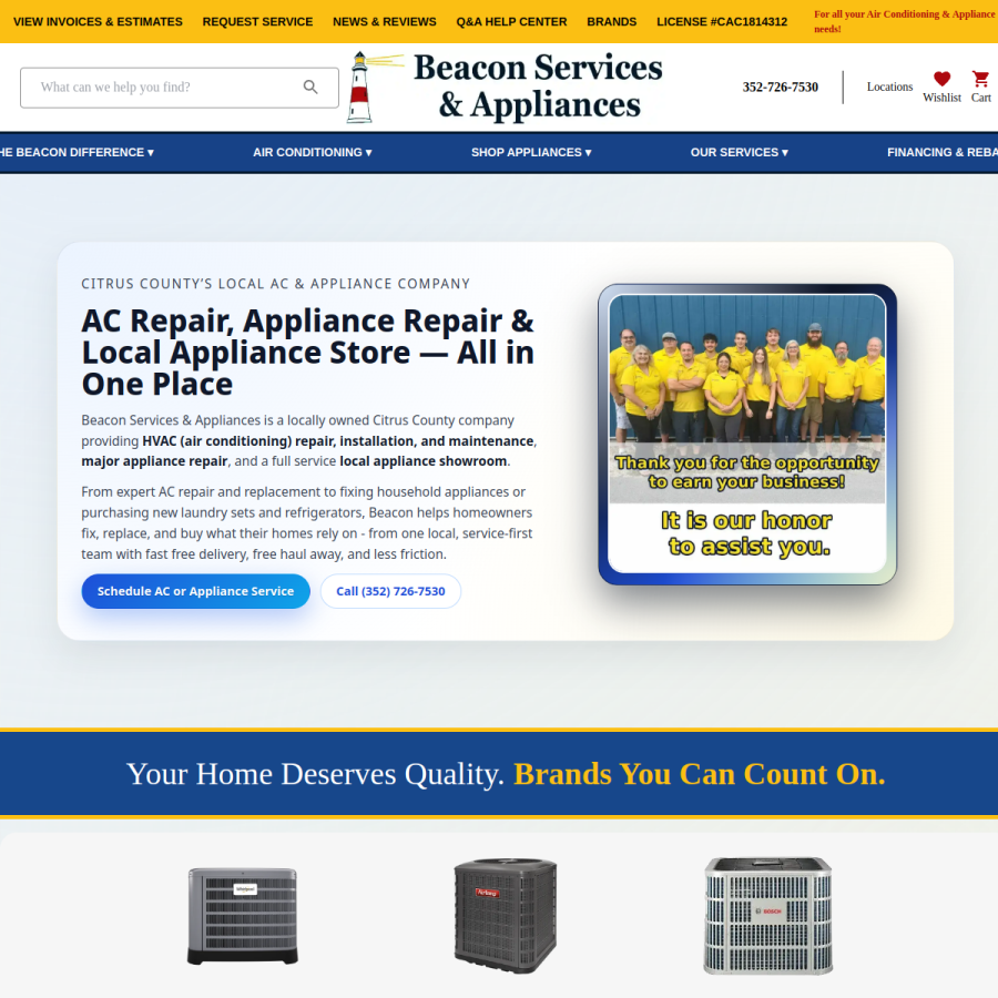 beaconsaves.com homepage screenshot