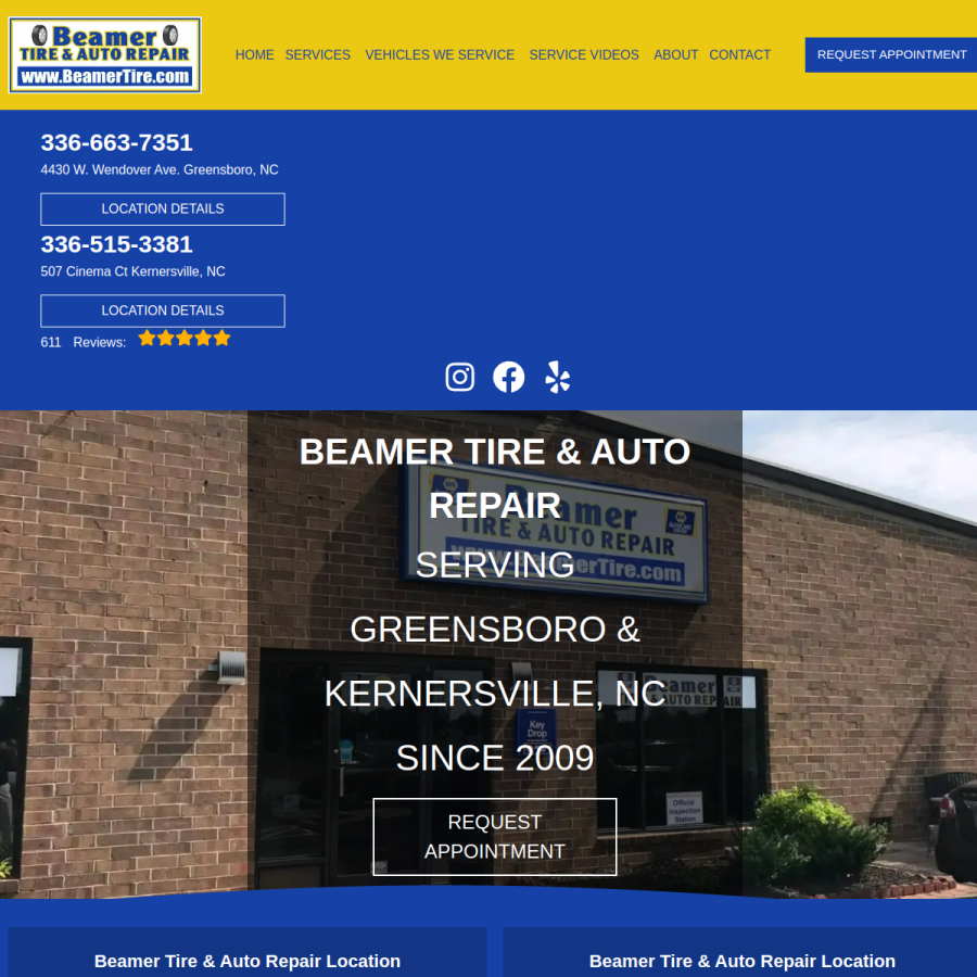 beamertire.com homepage screenshot