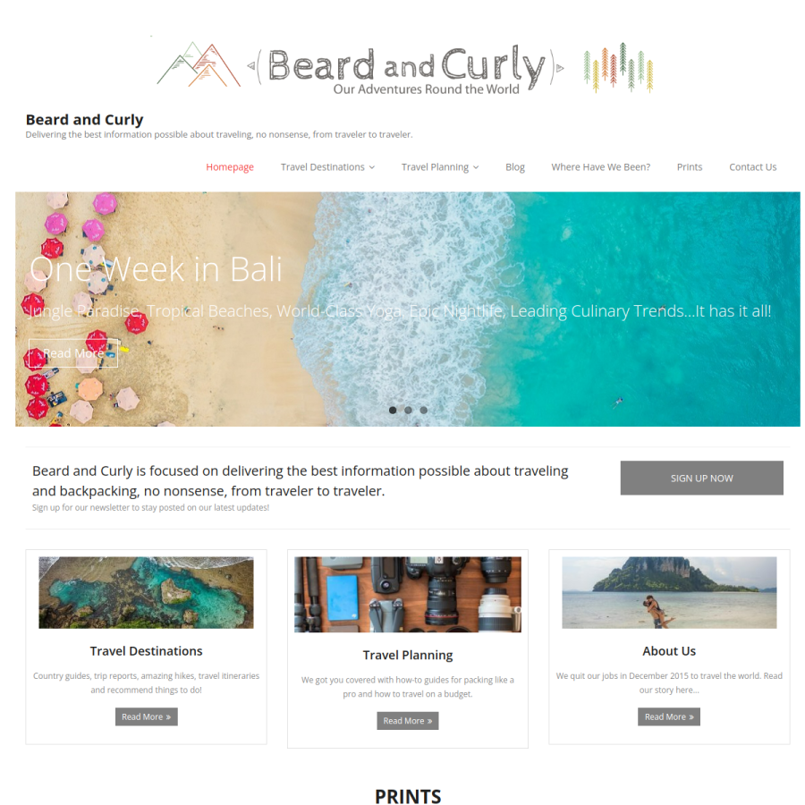 beardandcurly.com homepage screenshot