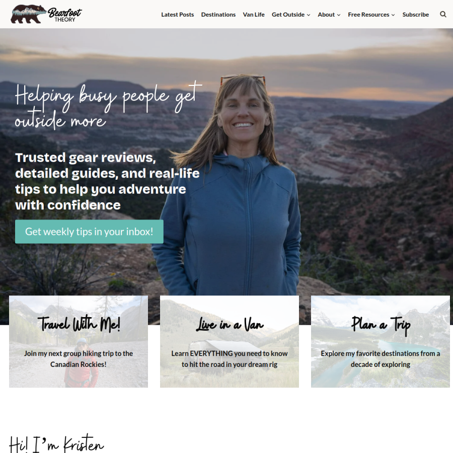 bearfoottheory.com homepage screenshot
