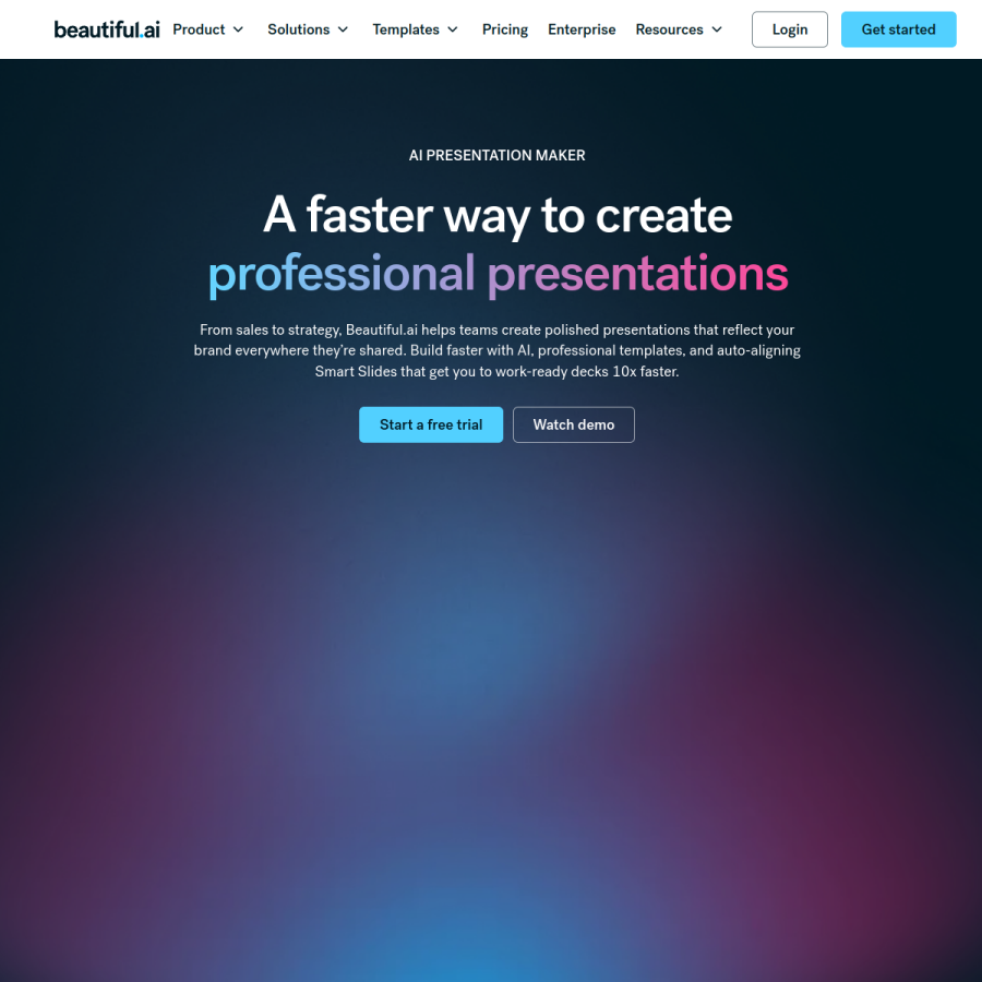 beautiful.ai homepage screenshot