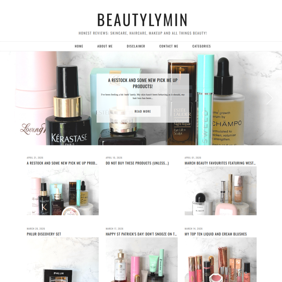 beautylymin.com homepage screenshot