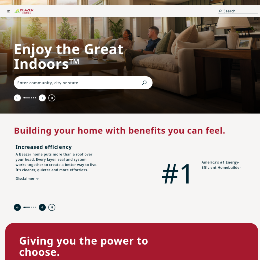 beazer.com homepage screenshot