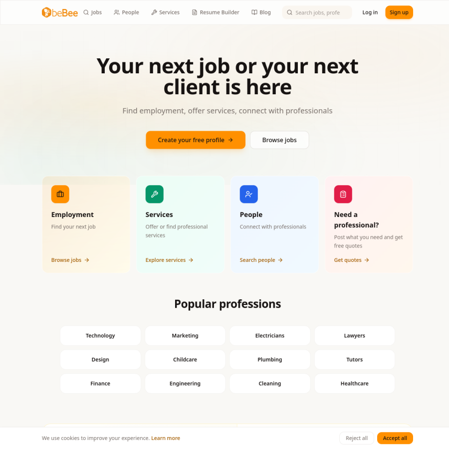 bebee.com homepage screenshot