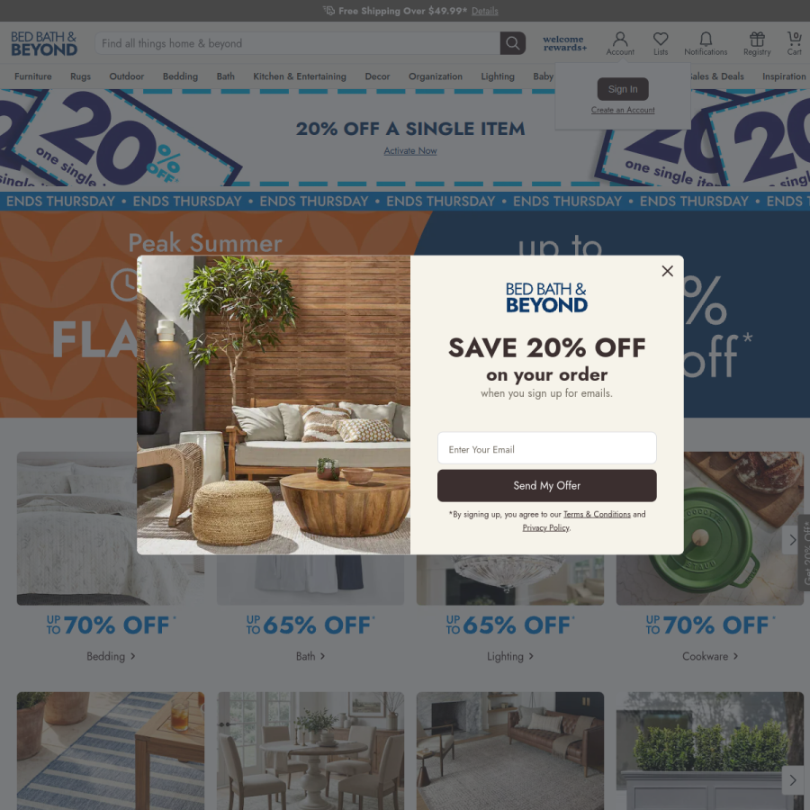 bedbathandbeyond.com homepage screenshot