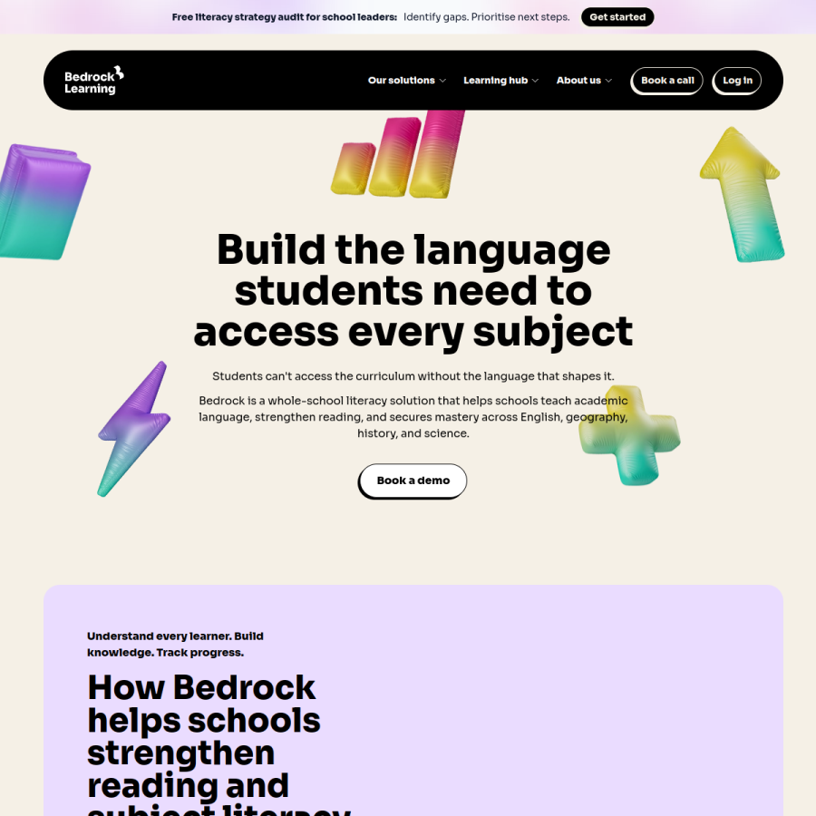 bedrocklearning.org homepage screenshot