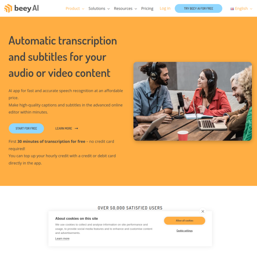 beey.io homepage screenshot