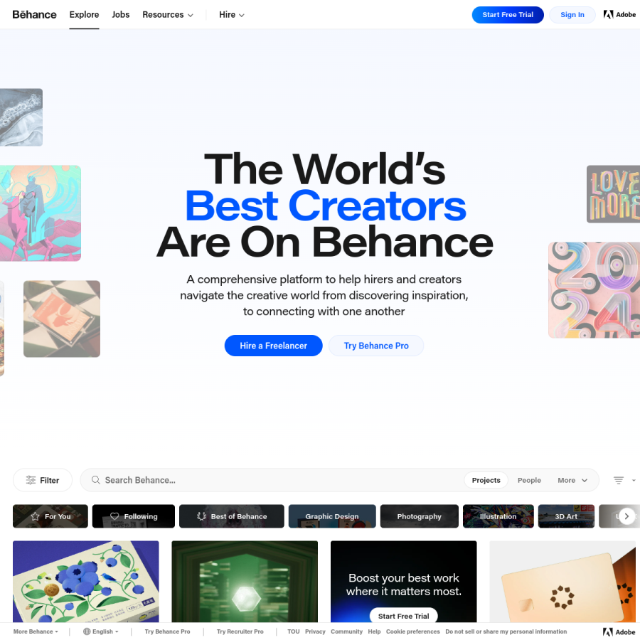 behance.net homepage screenshot
