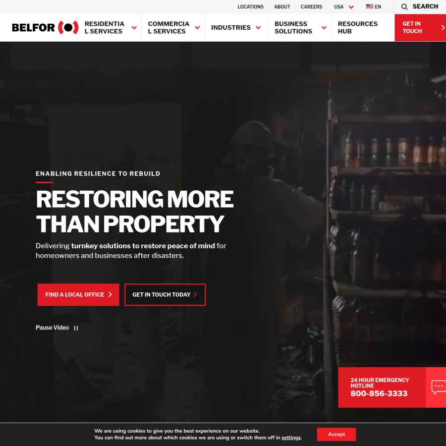 belfor.com homepage screenshot