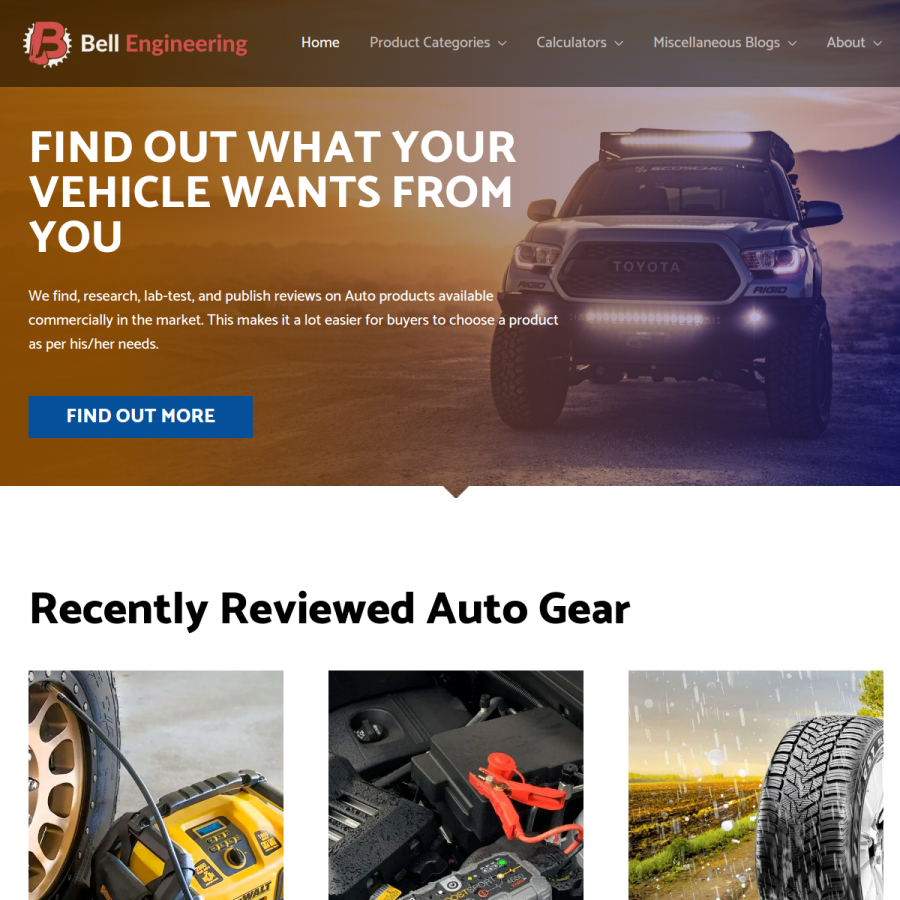 bellengineering.net homepage screenshot