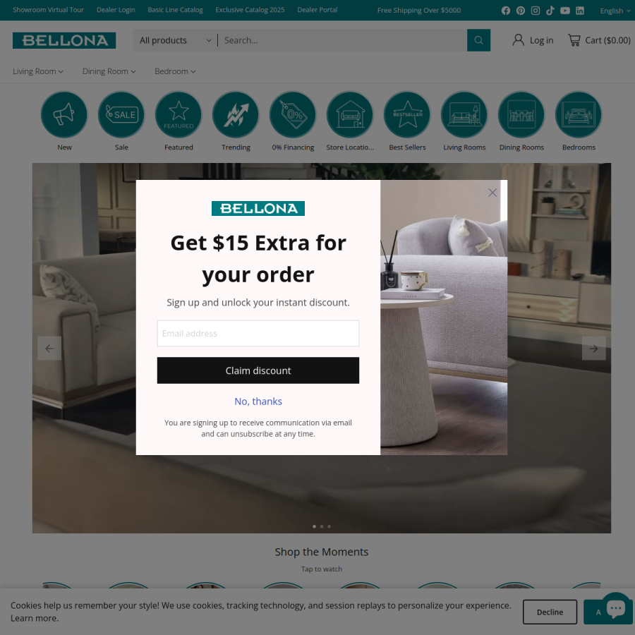 bellonausa.com homepage screenshot