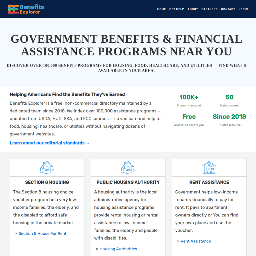 benefitsexplorer.com homepage screenshot