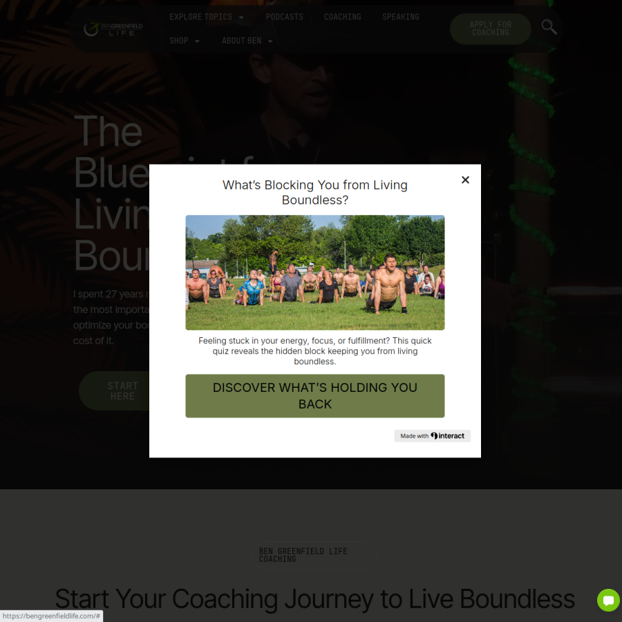 bengreenfieldlife.com homepage screenshot