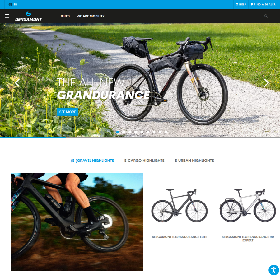 bergamont.com homepage screenshot
