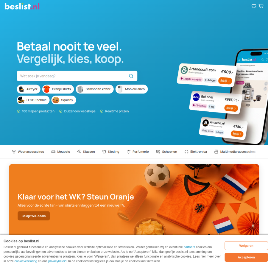 beslist.nl homepage screenshot