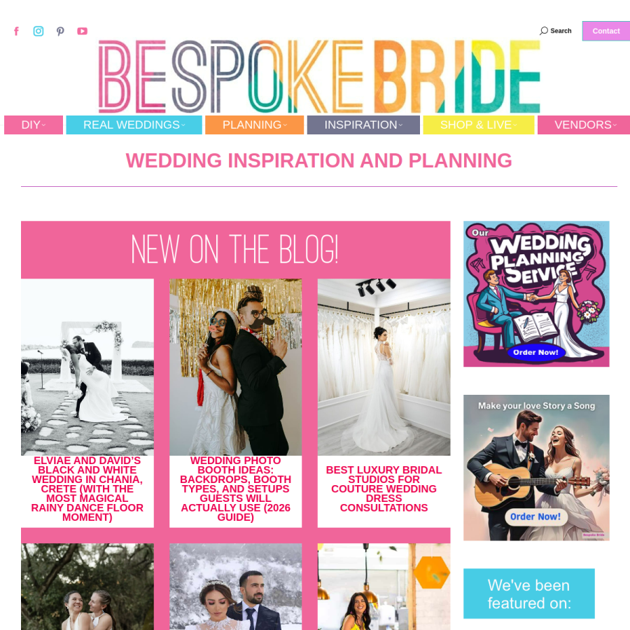 bespoke-bride.com homepage screenshot