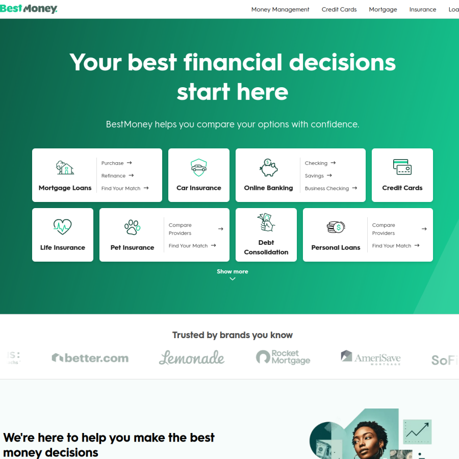 bestmoney.com homepage screenshot