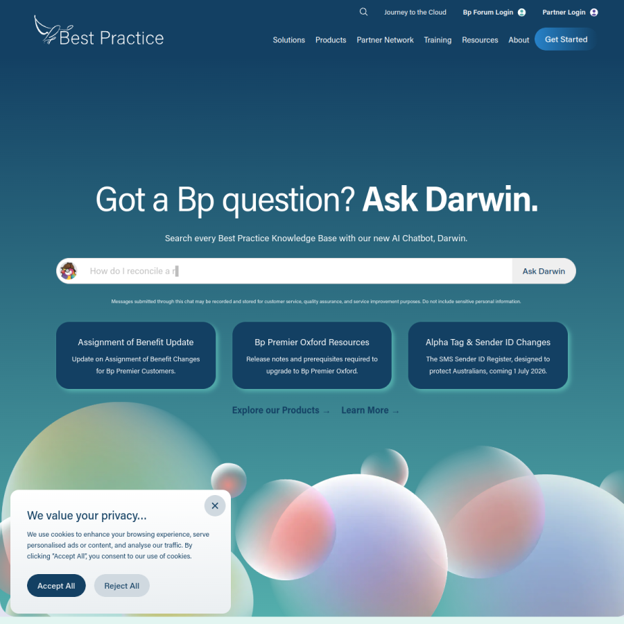 bestpracticesoftware.com homepage screenshot