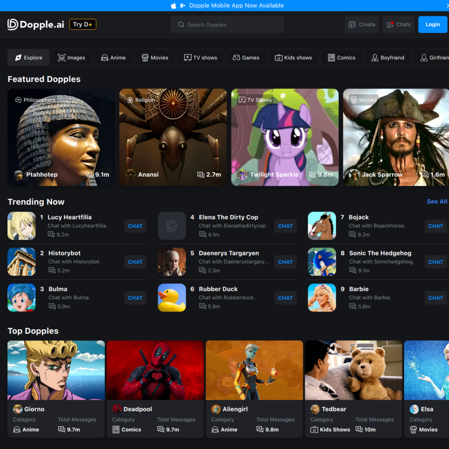 beta.dopple.ai homepage screenshot