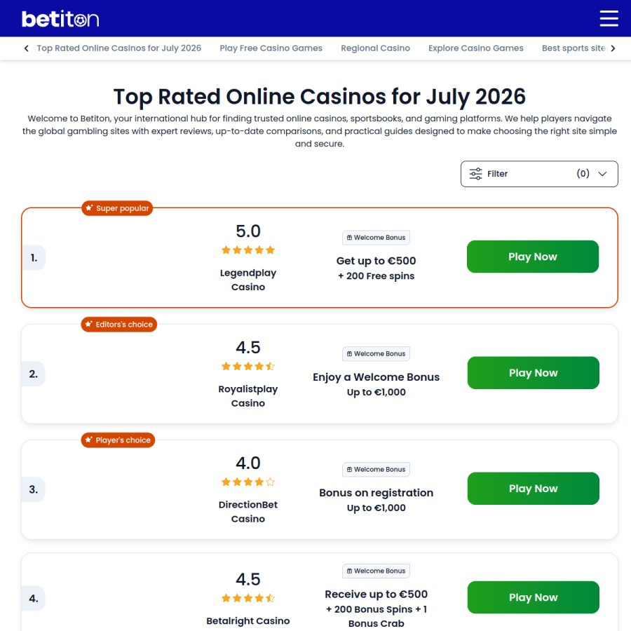 betiton.com homepage screenshot