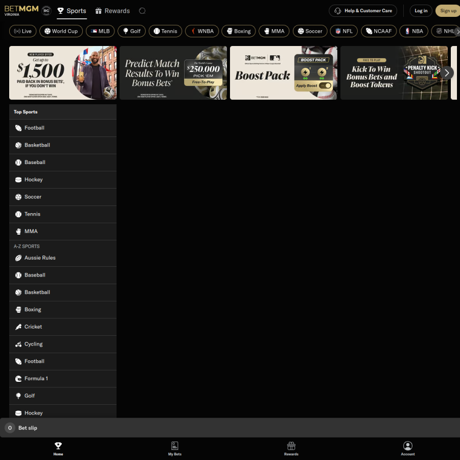 betmgm.com homepage screenshot