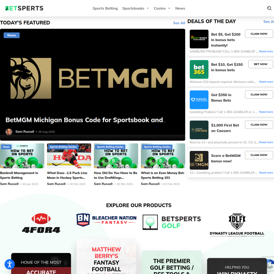 betsperts.com homepage screenshot