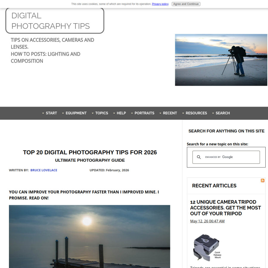 better-digital-photo-tips.com homepage screenshot