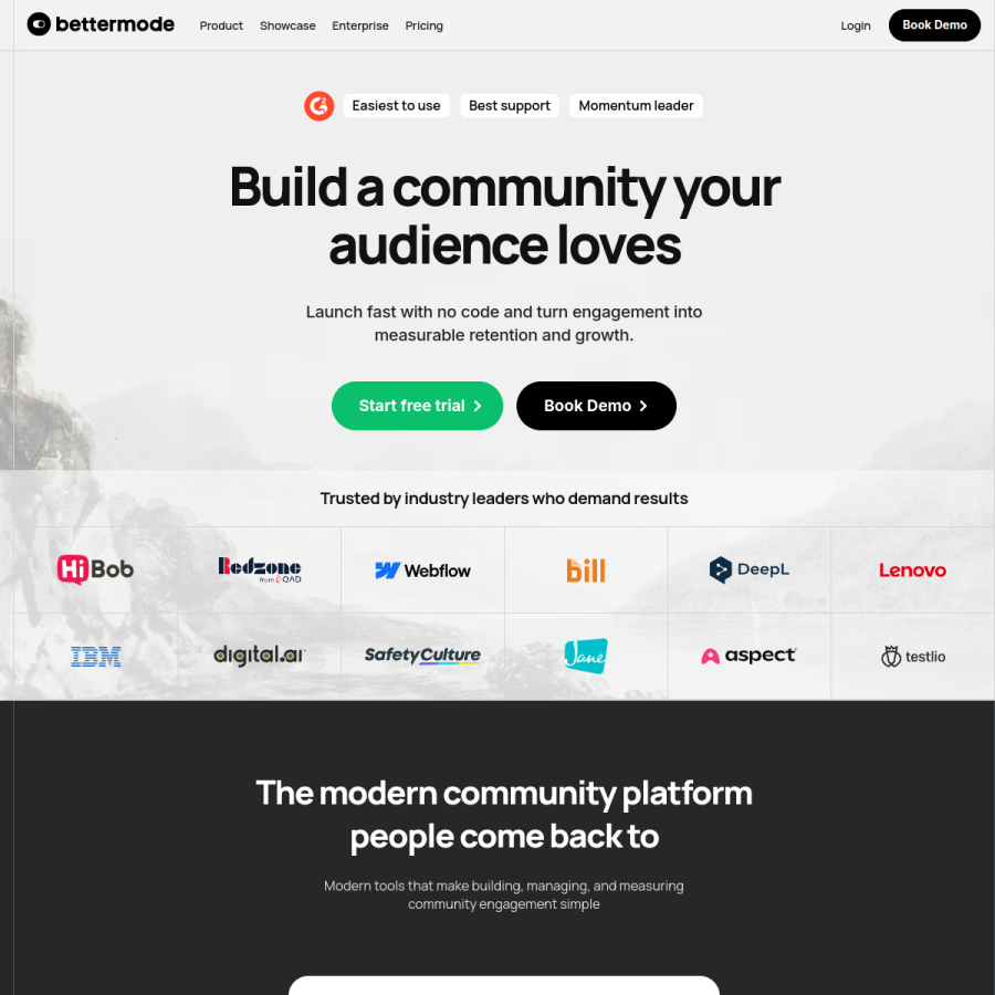 bettermode.com homepage screenshot