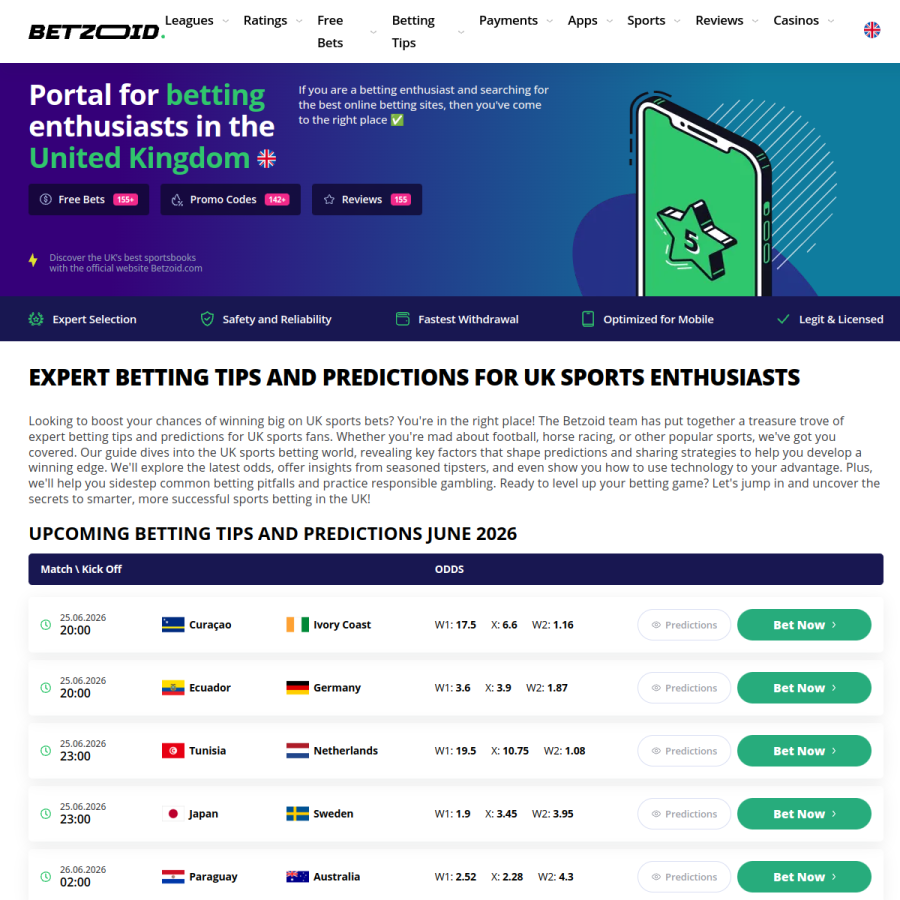 betzoid.com homepage screenshot