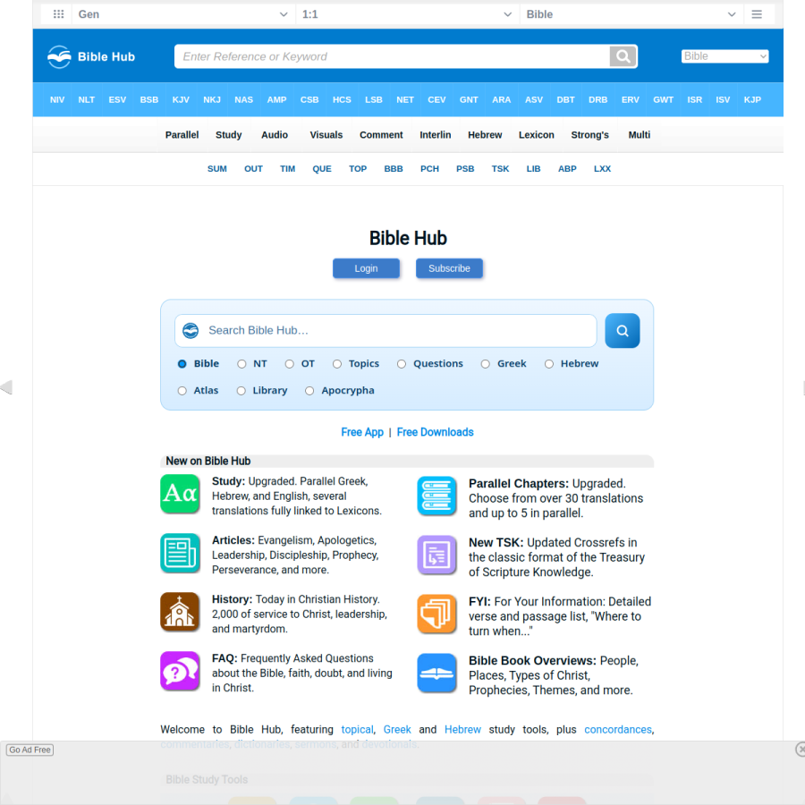 biblehub.com homepage screenshot