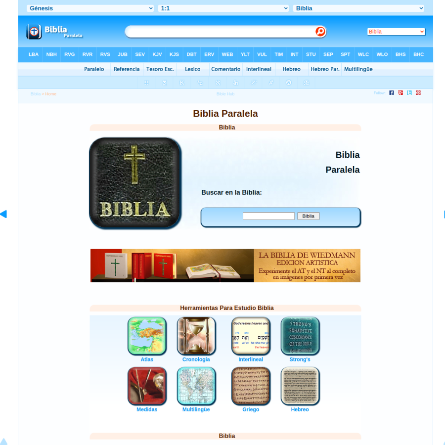 bibliaparalela.com homepage screenshot